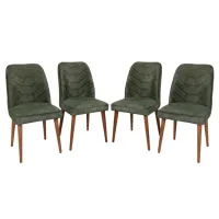 Set scaune de bucătarie Trendy Dallas Catifea/ Green Brown photo 2