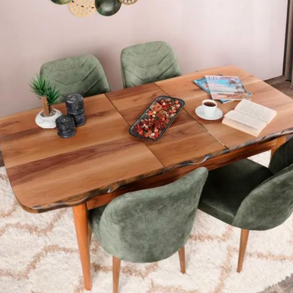 Set scaune de bucătarie Trendy Dallas Catifea/ Green Brown photo 4