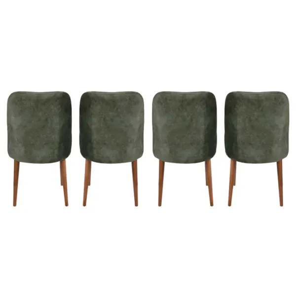 Set scaune de bucătarie Trendy Dallas Catifea/ Green Brown photo 5