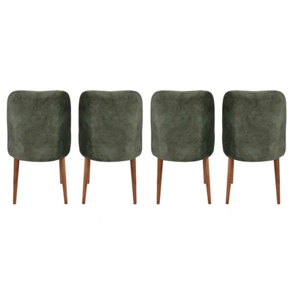 Set scaune de bucătarie Trendy Dallas Catifea/ Green Brown photo 5