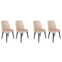 Set scaune de bucătarie Trendy Dallas Catifea/ Beige Black