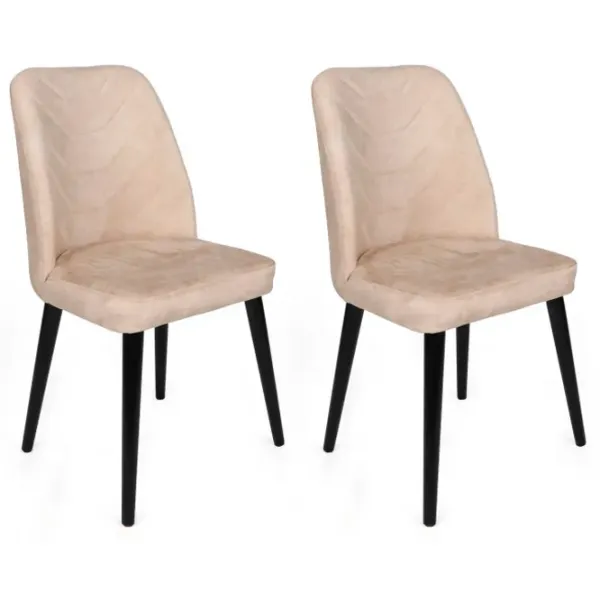 Set scaune de bucătarie Trendy Dallas Catifea/ Beige Black photo 5