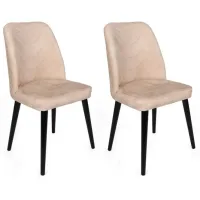 Set scaune de bucătarie Trendy Dallas Catifea/ Beige Black photo 5