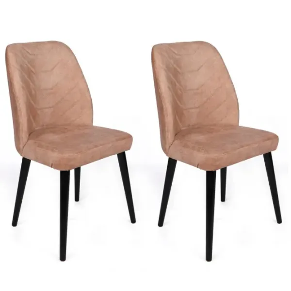Set scaune de bucătarie Trendy Dallas Catifea/ Dark Beige Black photo 3