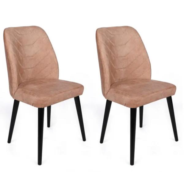 Set scaune de bucătarie Trendy Dallas Catifea/ Dark Beige Black photo 3