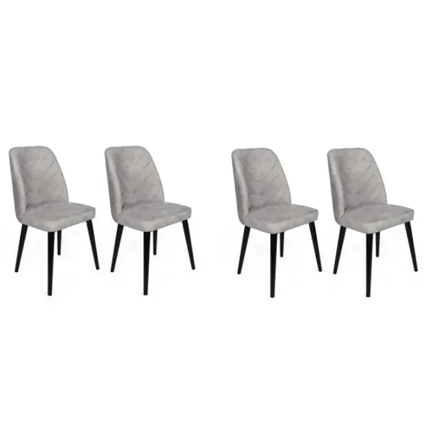 Set scaune de bucătarie Trendy Dallas Catifea/ Light Gray Black photo 1
