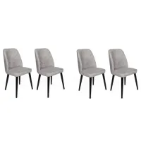 Set scaune de bucătarie Trendy Dallas Catifea/ Light Gray Black