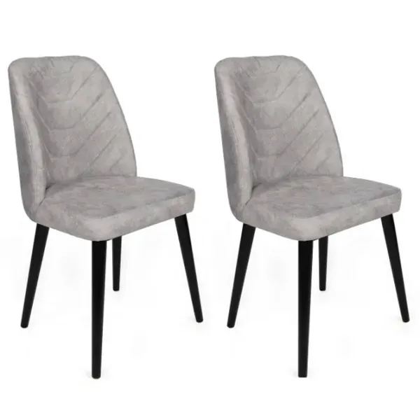 Set scaune de bucătarie Trendy Dallas Catifea/ Light Gray Black photo 5