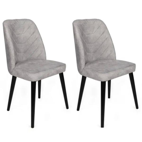 Set scaune de bucătarie Trendy Dallas Catifea/ Light Gray Black photo 5