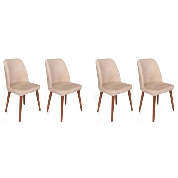 Set scaune de bucătarie Trendy Dallas Catifea/ Light Beige Brown photo 1