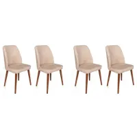 Set scaune de bucătarie Trendy Dallas Catifea/ Light Beige Brown