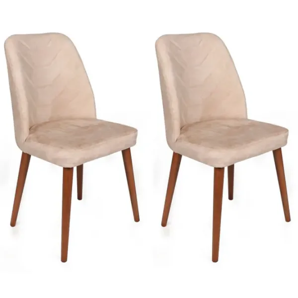 Set scaune de bucătarie Trendy Dallas Catifea/ Light Beige Brown photo 2