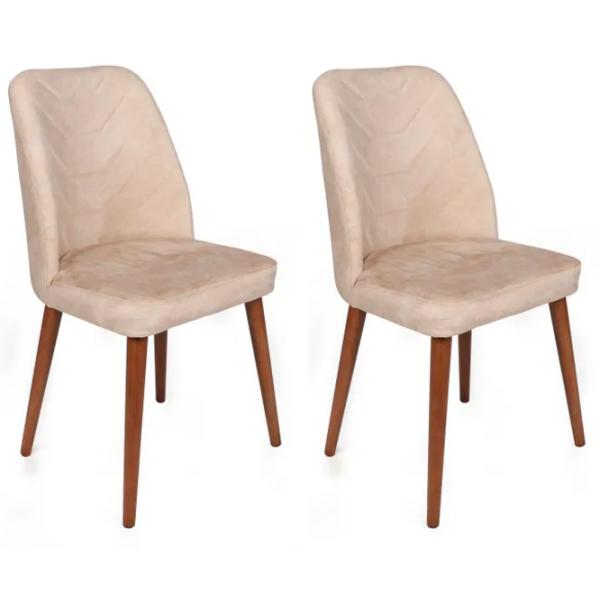 Set scaune de bucătarie Trendy Dallas Catifea/ Light Beige Brown photo 2
