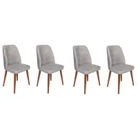 Set scaune de bucătarie Trendy Dallas Catifea/ Light Gray Brown
