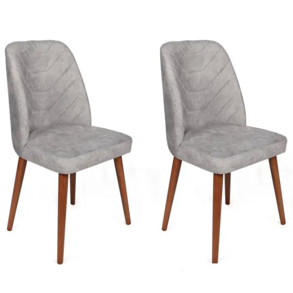 Set scaune de bucătarie Trendy Dallas Catifea/ Light Gray Brown photo 3