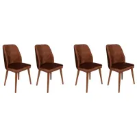 Set scaune de bucătarie Trendy Dallas Catifea/ Brown Brown