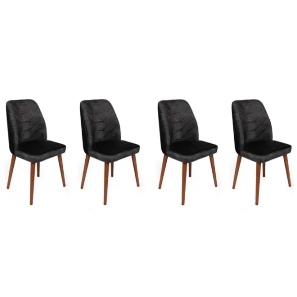 Set scaune de bucătarie Trendy Dallas Catifea/ Black Brown photo 1