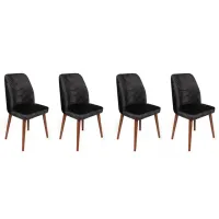 Set scaune de bucătarie Trendy Dallas Catifea/ Black Brown