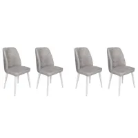 Set scaune de bucătarie Trendy Dallas Catifea/ Light Gray White