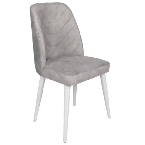 Set scaune de bucătarie Trendy Dallas Catifea/ Light Gray White photo 2