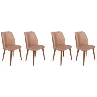 Set scaune de bucătarie Trendy Dallas Catifea/ Light Brown Brown
