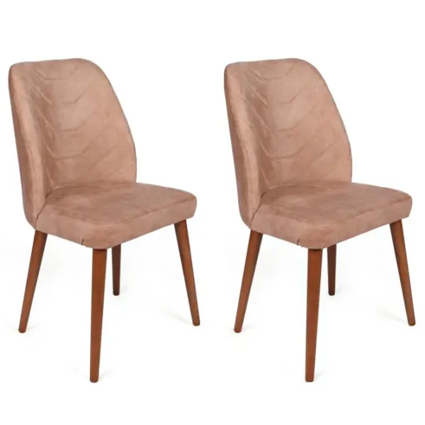 Set scaune de bucătarie Trendy Dallas Catifea/ Light Brown Brown photo 5