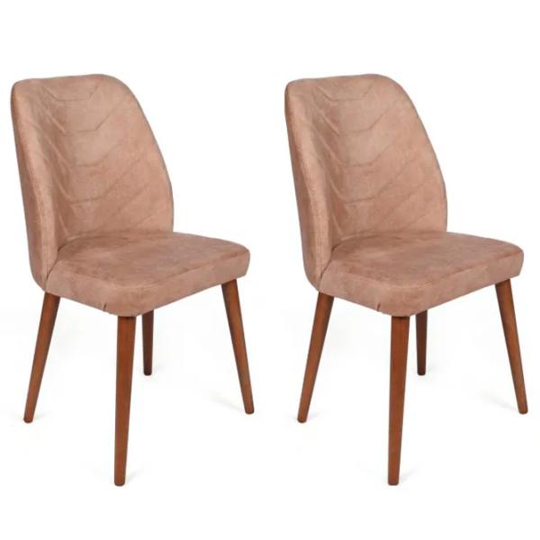 Set scaune de bucătarie Trendy Dallas Catifea/ Light Brown Brown photo 5