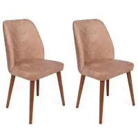 Set scaune de bucătarie Trendy Dallas Catifea/ Light Brown Brown photo 5