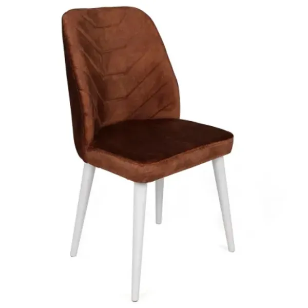 Set scaune de bucătarie Trendy Dallas Catifea/ Brown White photo 2