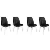 Set scaune de bucătarie Trendy Dallas Catifea/ Black White