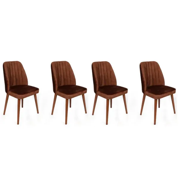 Set scaune de bucătarie Trendy Alfa Catifea/ Brown Brown photo 1