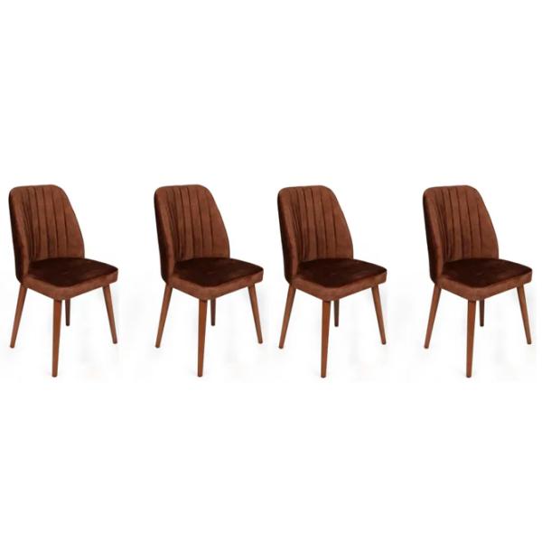 Set scaune de bucătarie Trendy Alfa Catifea/ Brown Brown photo 1