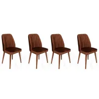 Set scaune de bucătarie Trendy Alfa Catifea/ Brown Brown