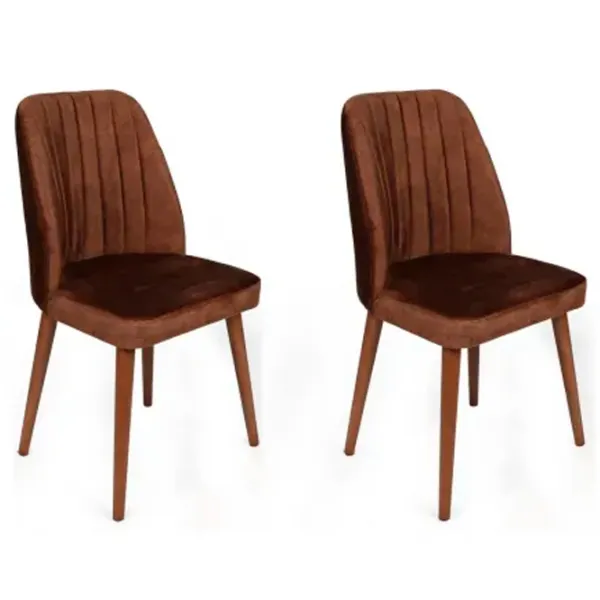 Set scaune de bucătarie Trendy Alfa Catifea/ Brown Brown photo 2