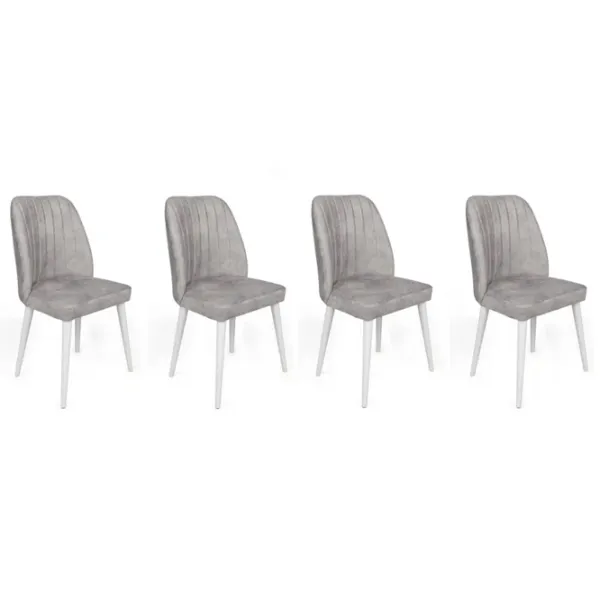 Set scaune de bucătarie Trendy Alfa Catifea/ Light Gray White photo 1