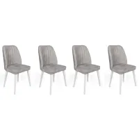 Set scaune de bucătarie Trendy Alfa Catifea/ Light Gray White