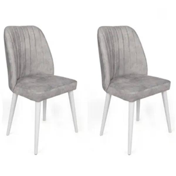 Set scaune de bucătarie Trendy Alfa Catifea/ Light Gray White photo 3
