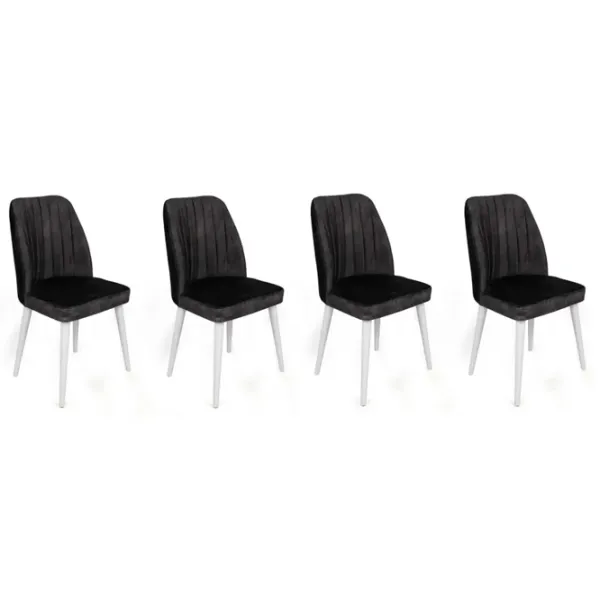 Set scaune de bucătarie Trendy Alfa Catifea/ Black White photo 1