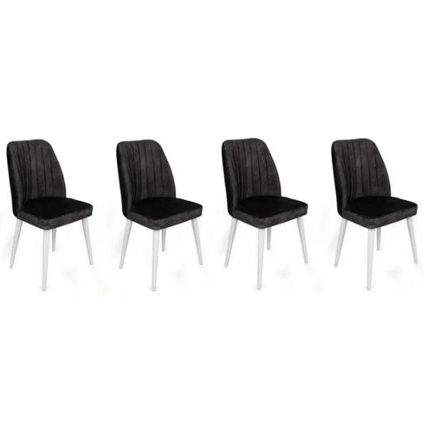 Set scaune de bucătarie Trendy Alfa Catifea/ Black White photo 1