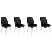 Set scaune de bucătarie Trendy Alfa Catifea/ Black White