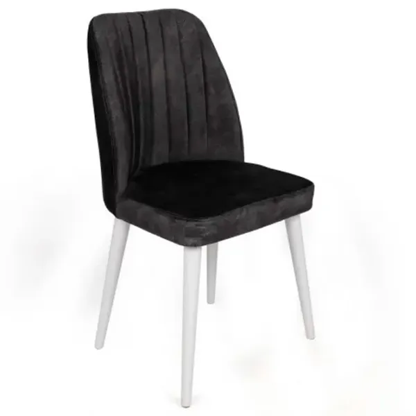 Set scaune de bucătarie Trendy Alfa Catifea/ Black White photo 2
