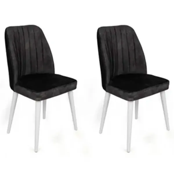 Set scaune de bucătarie Trendy Alfa Catifea/ Black White photo 3