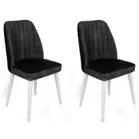 Set scaune de bucătarie Trendy Alfa Catifea/ Black White photo 3