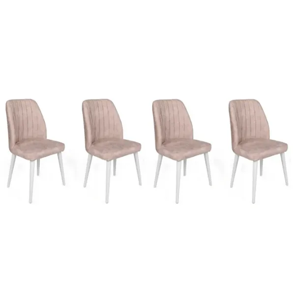 Set scaune de bucătarie Trendy Alfa Catifea/ Light Gray White photo 1