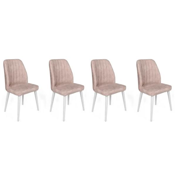 Set scaune de bucătarie Trendy Alfa Catifea/ Light Gray White photo 1