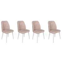 Set scaune de bucătarie Trendy Alfa Catifea/ Light Gray White