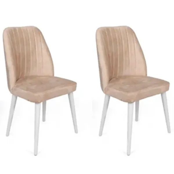 Set scaune de bucătarie Trendy Alfa Catifea/ Light Beige White photo 2
