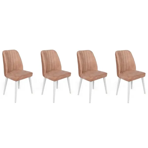 Set scaune de bucătarie Trendy Alfa Catifea/ Light Brown White photo 1