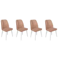 Set scaune de bucătarie Trendy Alfa Catifea/ Light Brown White