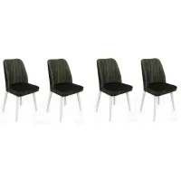 Set scaune de bucătarie Trendy Alfa Catifea/ Khaki White